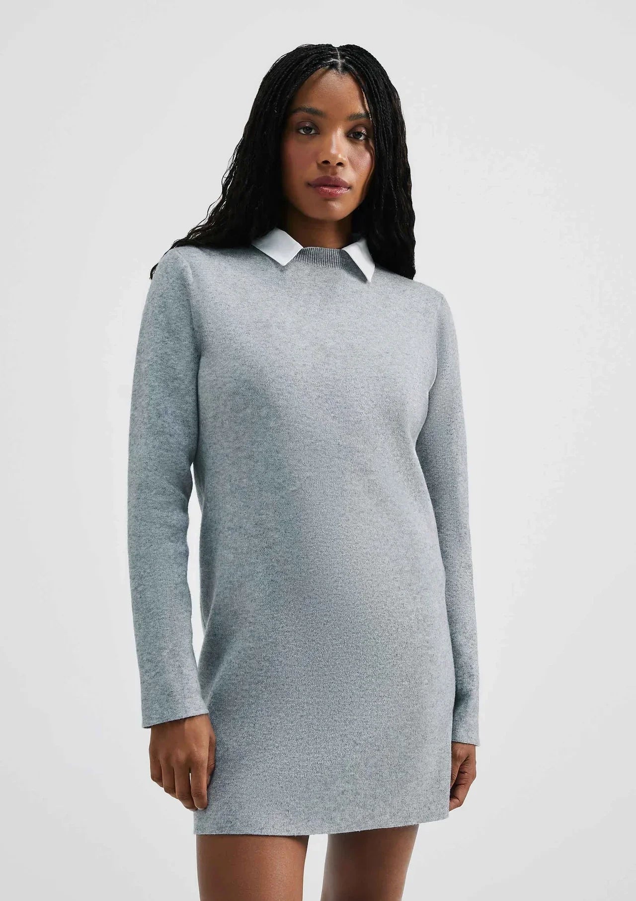 Vestido Curto Manga Longa em Tricô