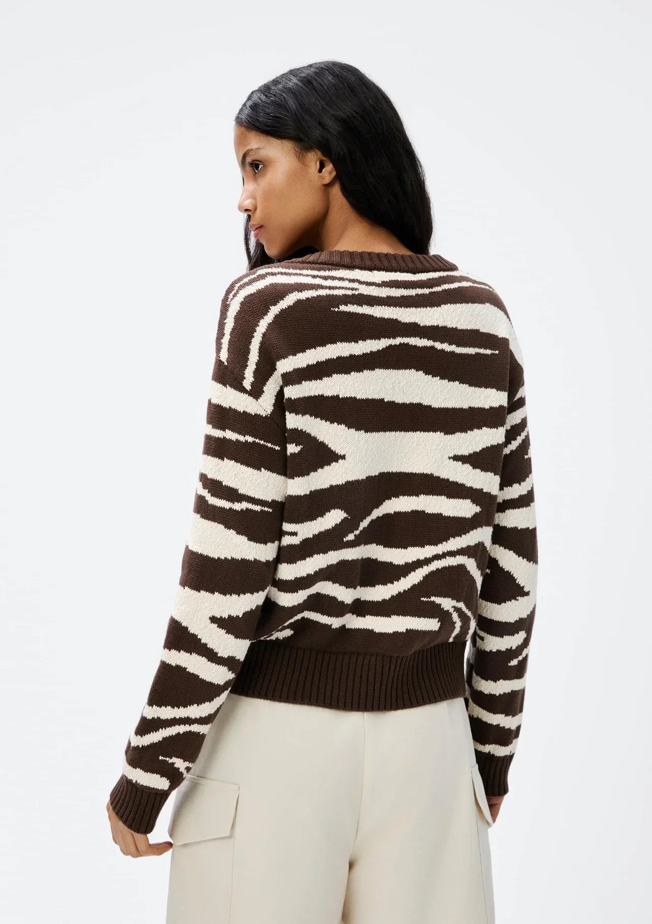 Cardigan Feminino em Tricô Animal Print
