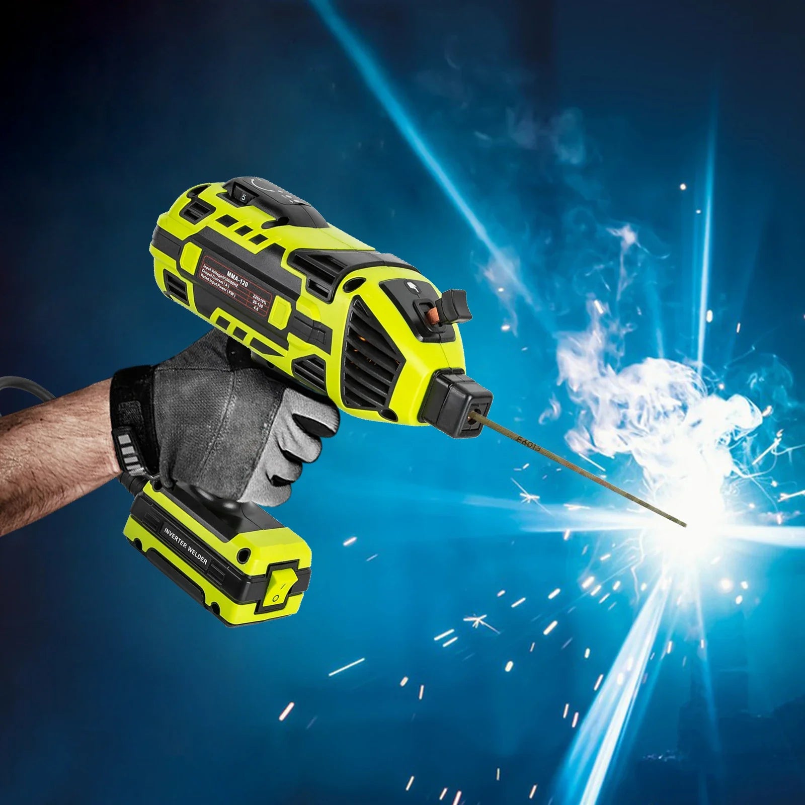 Kit de soldador portátil elétrico ARC soldador arma, 6 ajuste de corrente variável, inversor IGBT para hastes de fio, 3/32 em-1/8 em fio