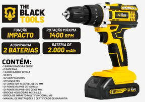 Kit Furadeira De Impacto + Chave De Impacto A Bateria 21v