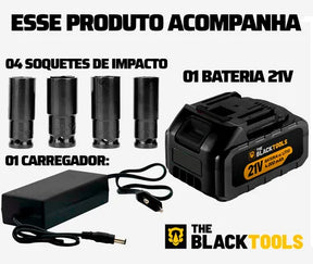 Kit Furadeira De Impacto + Chave De Impacto A Bateria 21v