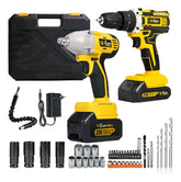 Kit Furadeira De Impacto + Chave De Impacto A Bateria 21v