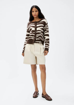 Cardigan Feminino em Tricô Animal Print
